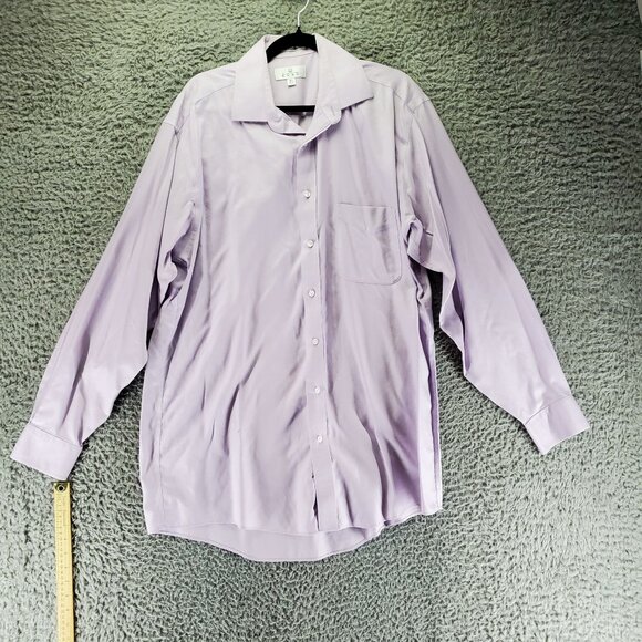 Enro Shirt Mens Size 16.5 Purple Royal Oxford Non-Iron Long Sleeve Classic Dress - Picture 1 of 7